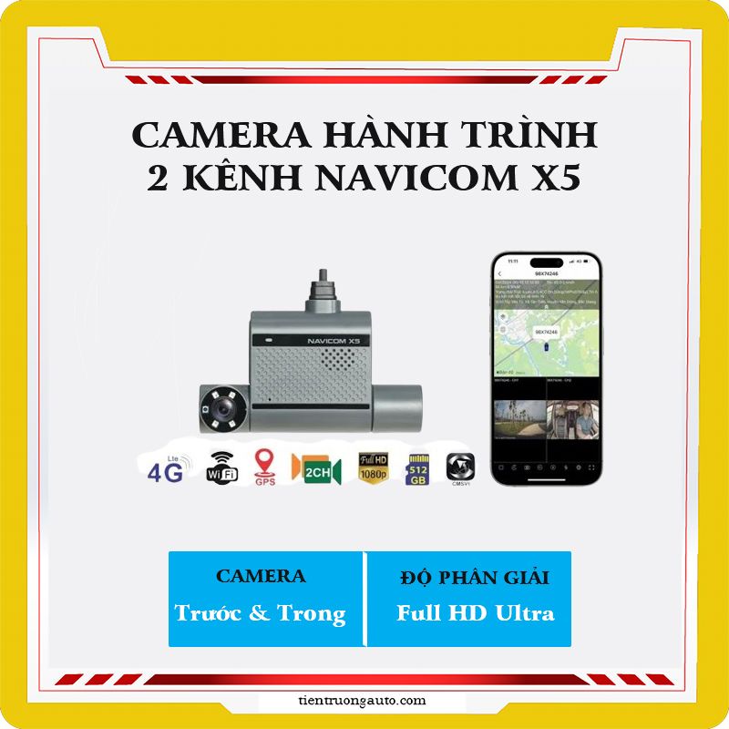 Camera Hanh Trinh 2 Kenh Navicom X5