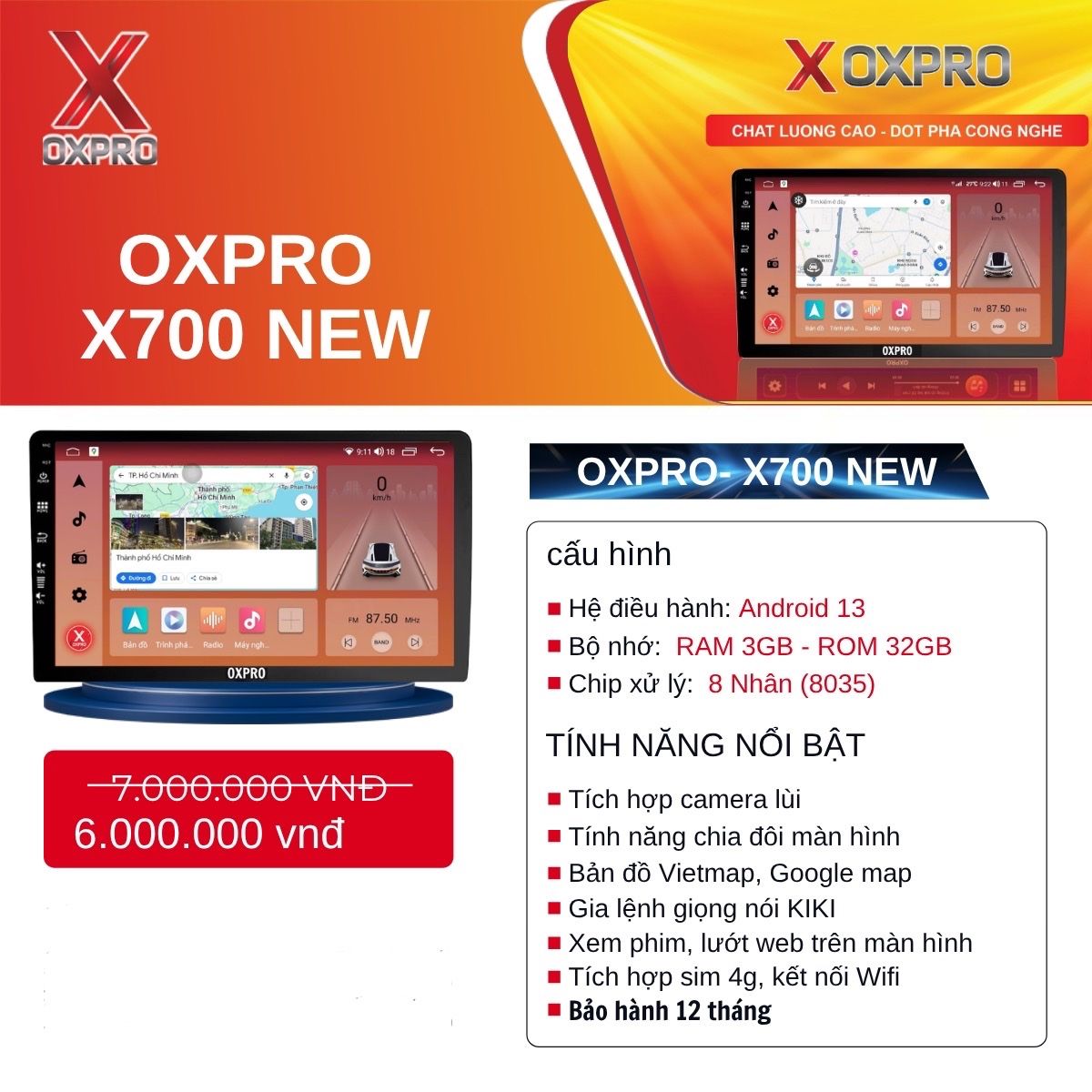 Màn Hình Android Oxpro X700 New 2 Màn Hình Android Oxpro X700 New 2