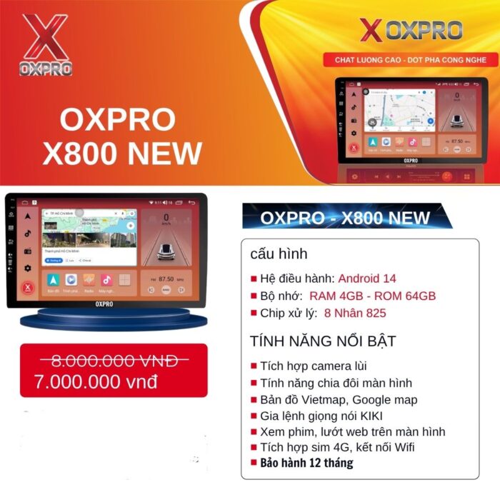 Màn Hình Android OXPRO X800 NEW – Nâng Tầm Trải Nghiệm Lái Xe Với Công Nghệ Thông Minh 2 Màn Hình Android Oxpro X800 New 1 (2)